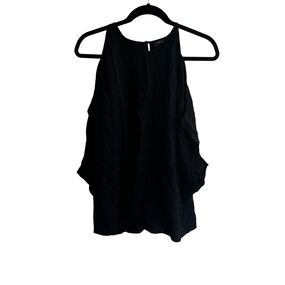 Theory Bendava Black Modern Ggt Sleeveless Halter Neck Top Size M